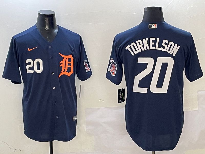 Men Detroit Tigers 20 Torkelson Drak Blue Game 2025 Nike MLB Jersey style 3112